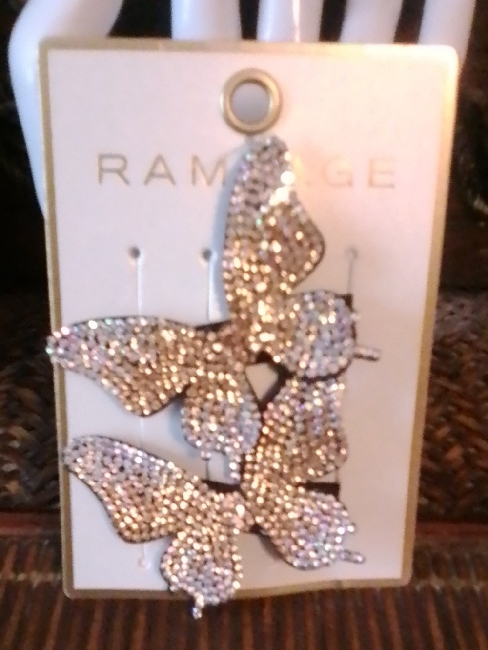 Rampage Gold-Tone Sparkling Butterfly Hair Clips